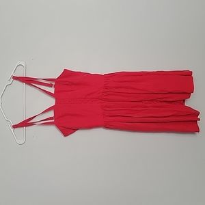 Sz M Red Silk Mini Dress